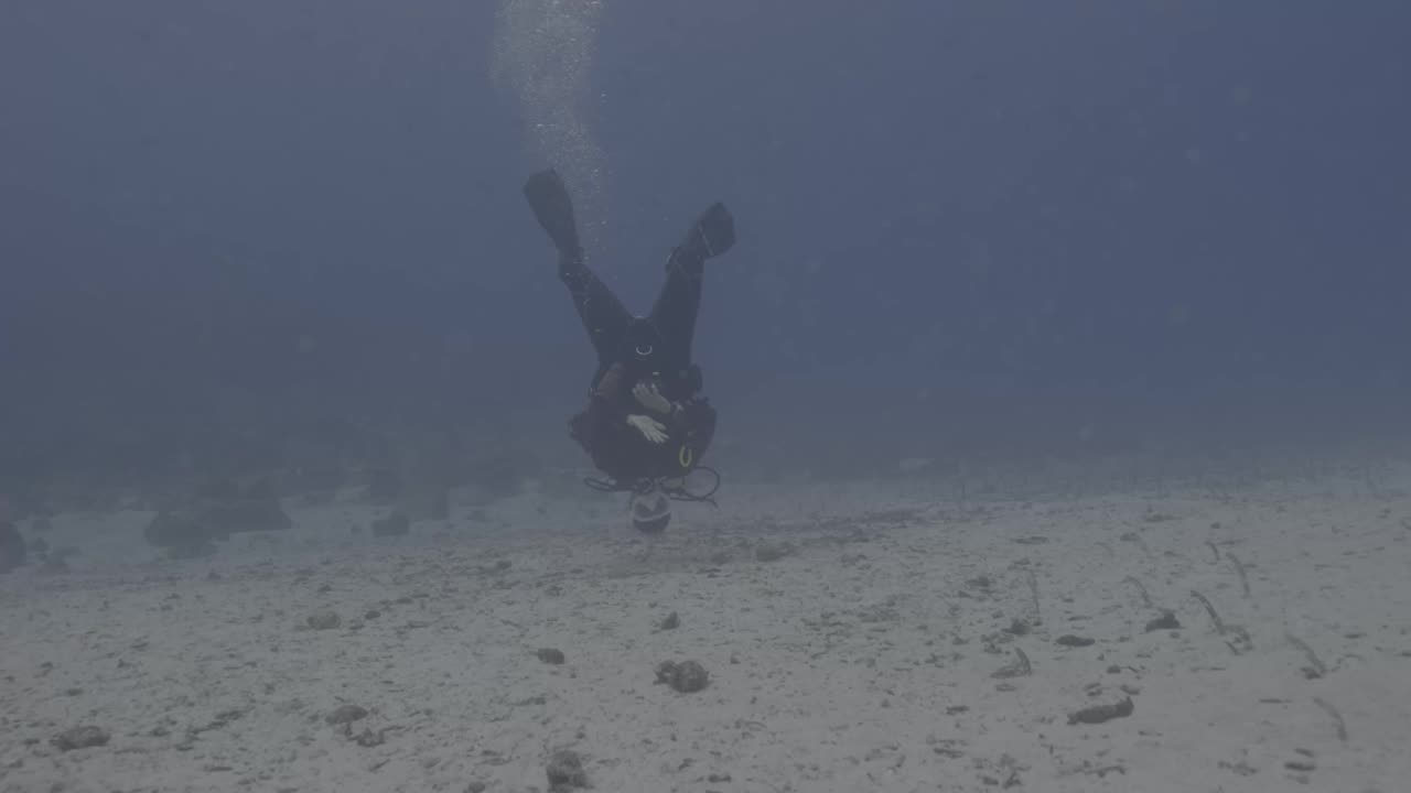 Deep descent, sand recovered, water kept honestly blue